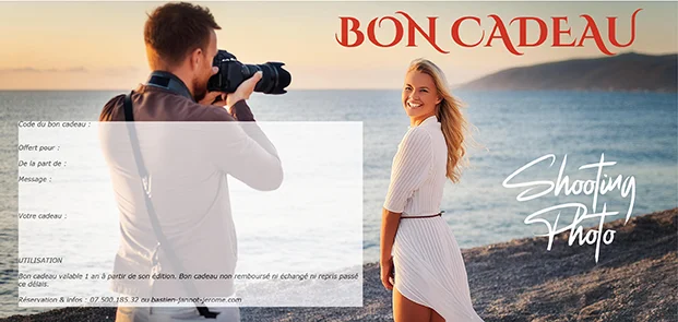 offrir un bon cadeau photographe professionnel nice