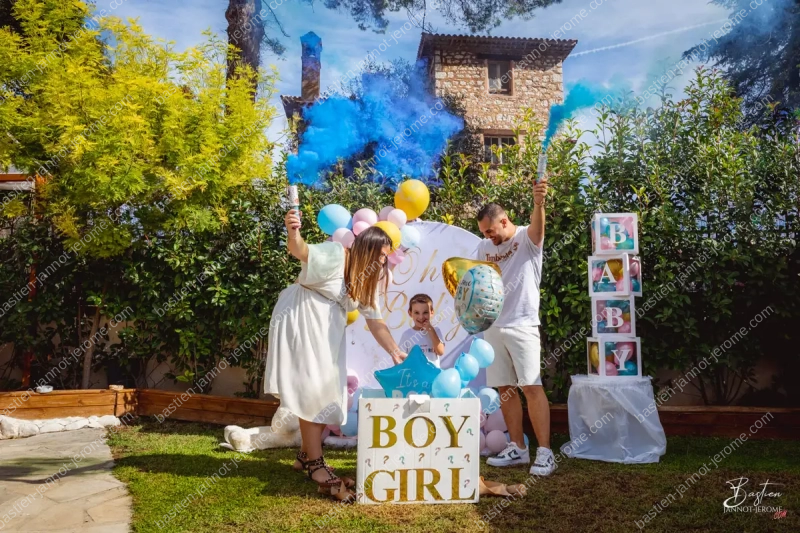 shooting Photographe baby shower gender reveal